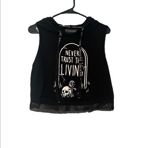 Blackcraft Cult hooded tank with mesh detail